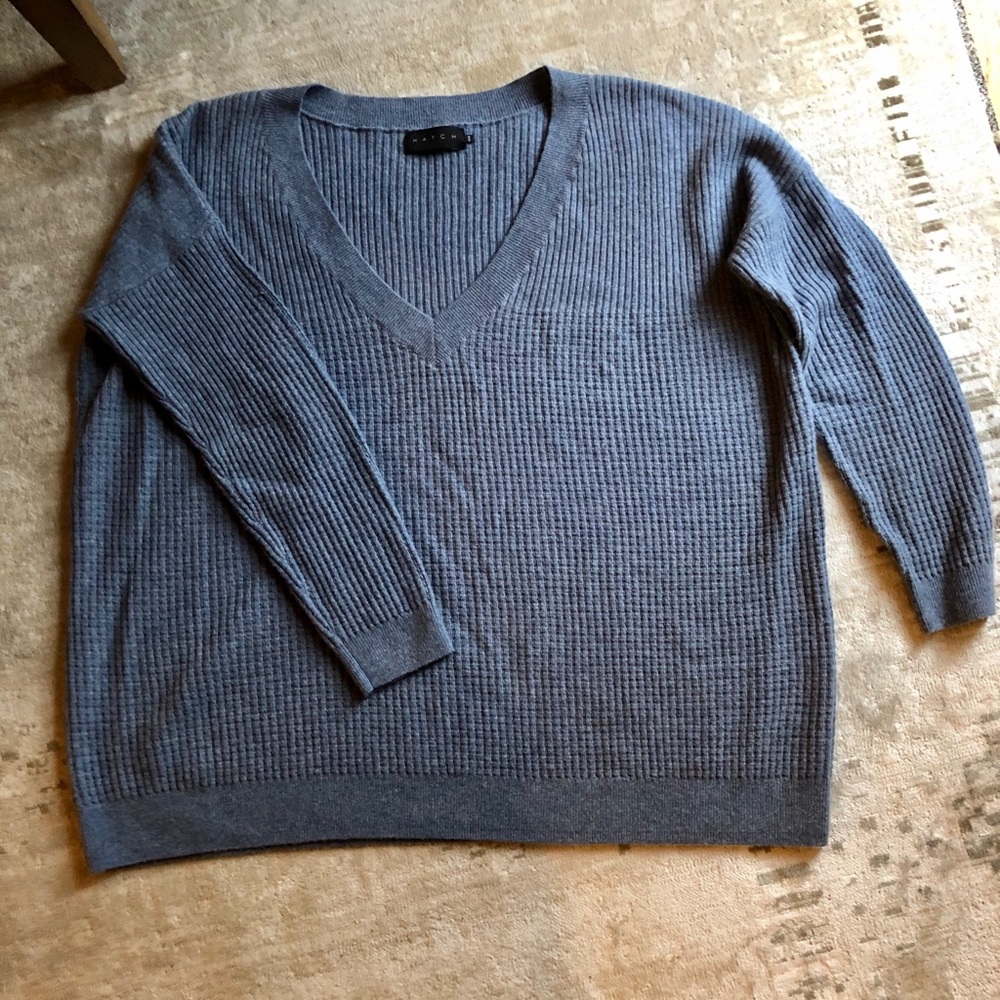 Hatch easy v neck maternity sweater blue O/S